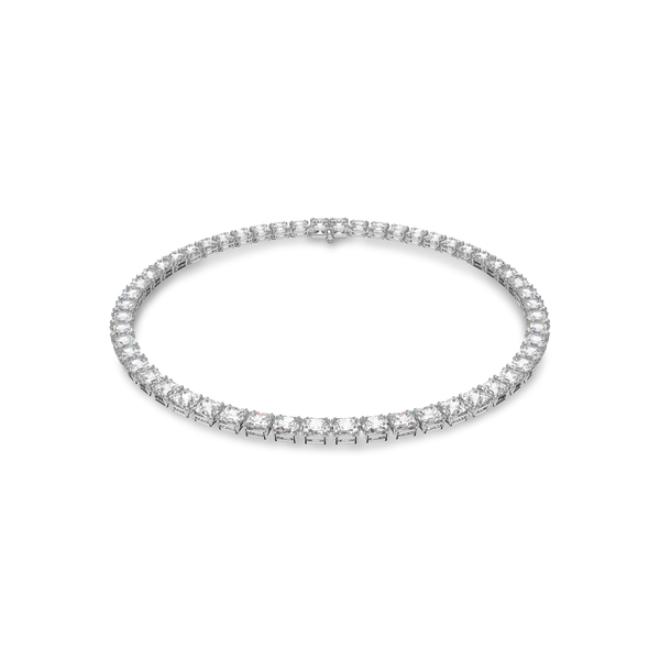 Swarovski Millenia necklace, Square cut, White, Rhodium