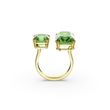 SWAROVSKI MILLENIA OPEN RING, OCTAGON CUT, GREEN, GOLD-TONE PLATED