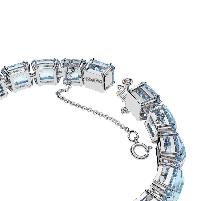 SWAROVSKI MILLENIA BRACELET, SQUARE CUT, MEDIUM, BLUE, RHODIUM PLATED 5614924