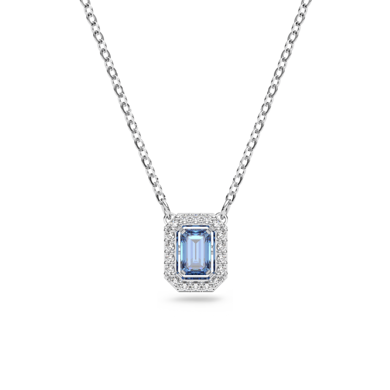 SWAROVSKI MILLENIA NECKLACE, OCTAGON CUT, BLUE, RHODIUM PLATED 5614926