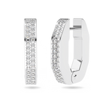 SWAROVSKI DEXTERA HOOP EARRINGS, OCTAGON SHAPE, SMALL, WHITE, RHODIUM PLATED 5618307
