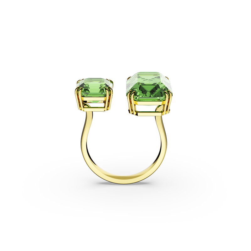 SWAROVSKI MILLENIA OPEN RING, OCTAGON CUT, GREEN, GOLD-TONE PLATED