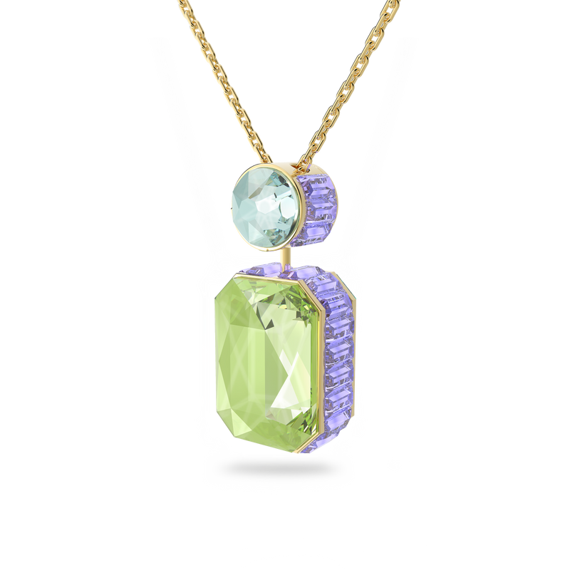 Swarovski Orbita necklace, Octagon cut, Multicolored, Gold Swarovski Orbita necklace, Octagon cut, Multicolored, Gold