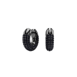 Swarovski Dextera hoop earrings, Small, Black, Ruthenium plated 5620222
