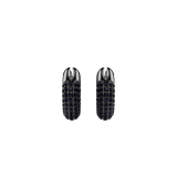 Swarovski Dextera hoop earrings, Small, Black, Ruthenium plated 5620222