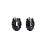 Swarovski Dextera hoop earrings, Small, Black, Ruthenium plated 5620222