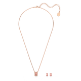 SWAROVSKI MILLENIA SET, OCTAGON CUT, PINK, ROSE GOLD-TONE PLATED 5620548