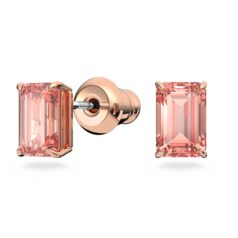 SWAROVSKI MILLENIA SET, OCTAGON CUT, PINK, ROSE GOLD-TONE PLATED 5620548