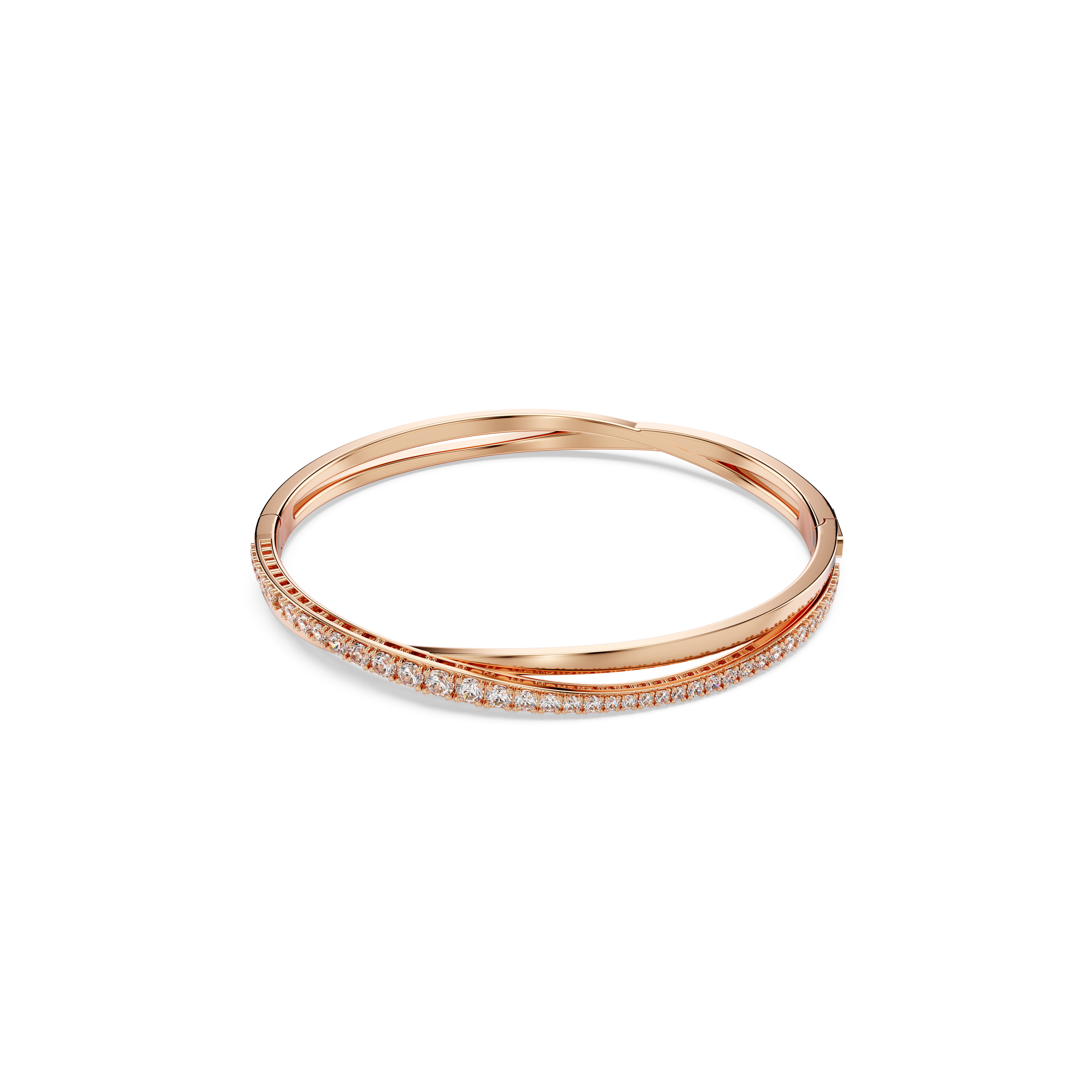 Swarovski Hyperbola bangle, White, Rose gold-tone plated 5620552 ...