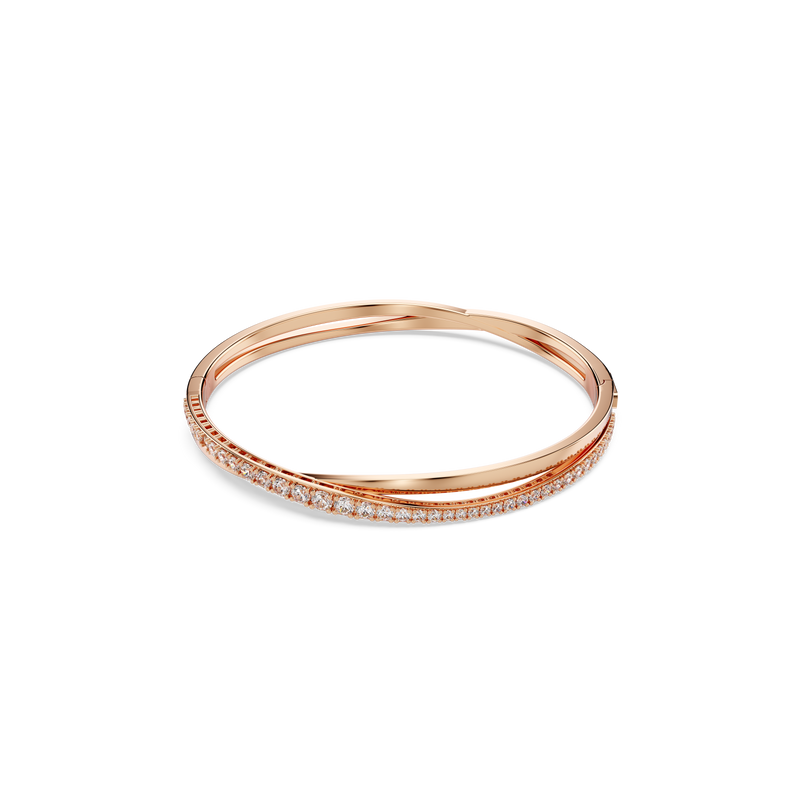 Swarovski Hyperbola bangle, White, Rose gold-tone plated 5620552 ...