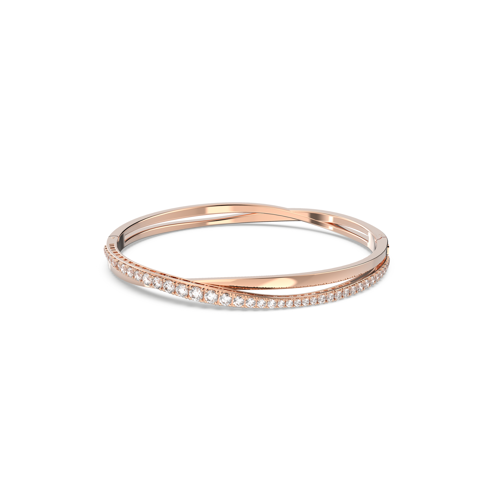 Swarovski Twist bracelet, White, Rose gold-tone plated 5620552