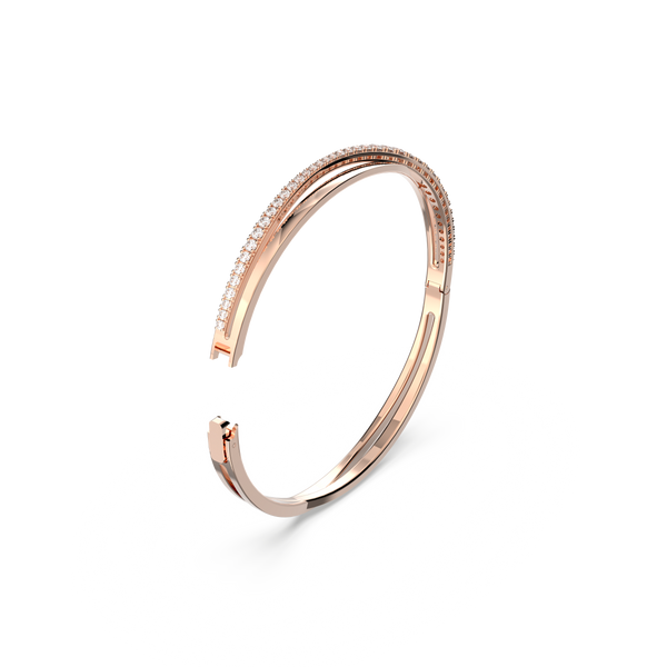 SWAROVSKI TWIST BRACELET, WHITE, ROSE GOLD-TONE PLATED 5620552