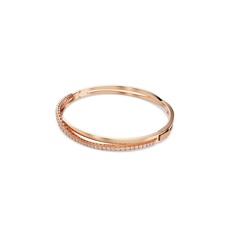 Swarovski Hyperbola bangle, White, Rose gold-tone plated 5620552 ...