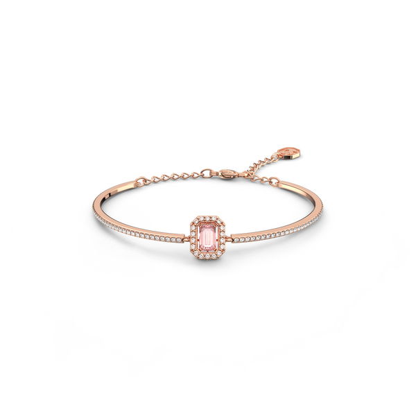 SWAROVSKI MILLENIA BANGLE, OCTAGON CUT, PAVÉ, PINK, ROSE GOLD-TONE PLATED 5620555