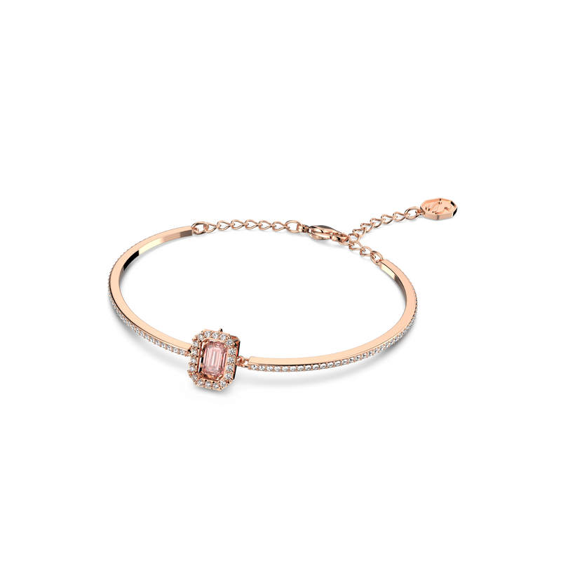 SWAROVSKI MILLENIA BANGLE, OCTAGON CUT, PAVÉ, PINK, ROSE GOLD-TONE PLATED 5620555