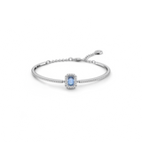 SWAROVSKI MILLENIA BANGLE, OCTAGON CUT, PAVÉ, BLUE, RHODIUM PLATED 5620556