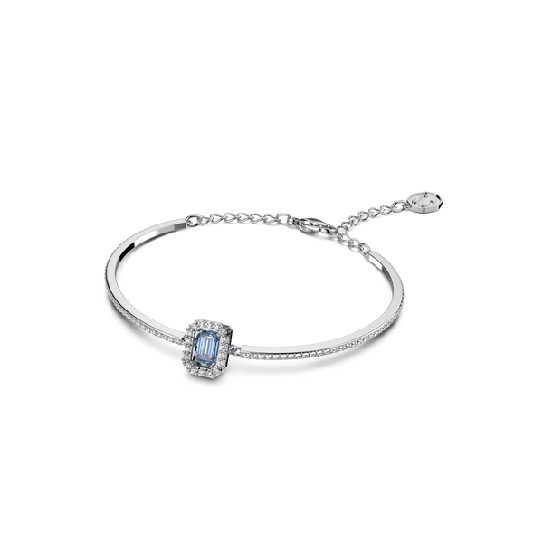 SWAROVSKI MILLENIA BANGLE, OCTAGON CUT, PAVÉ, BLUE, RHODIUM PLATED 5620556