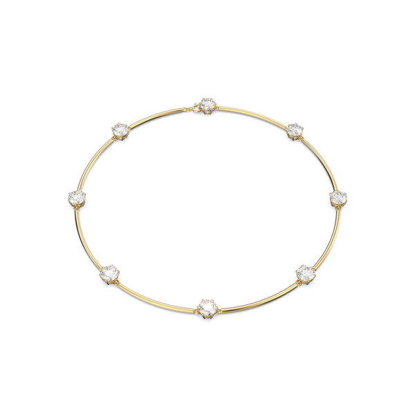 SWAROVSKI CONSTELLA CHOKER, ROUND CUT, WHITE, SHINY GOLD-TONE PLATED 5622720