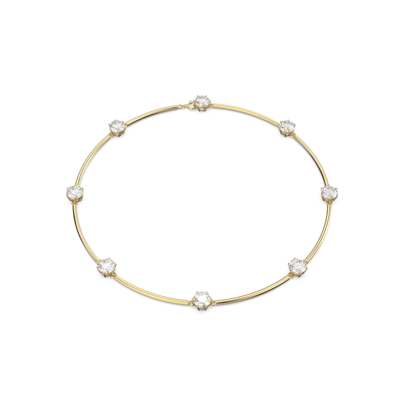 SWAROVSKI CONSTELLA CHOKER, ROUND CUT, WHITE, SHINY GOLD-TONE PLATED 5622720