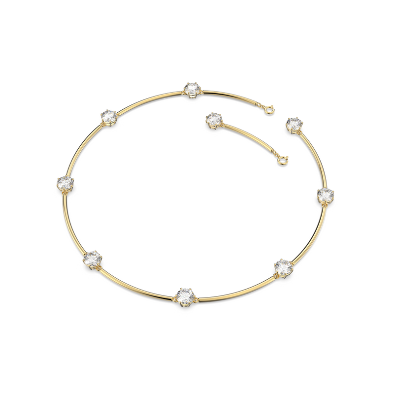 SWAROVSKI CONSTELLA CHOKER, ROUND CUT, WHITE, SHINY GOLD-TONE PLATED 5622720