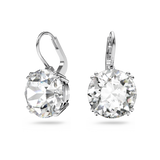 Swarovski Millenia drop earrings, Round cut, White, Rhodium plated 5628351