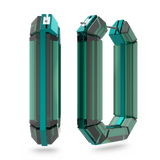SWAROVSKI LUCENT HOOP EARRINGS, STATEMENT, OCTAGON SHAPE, GREEN 5633953