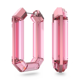 SWAROVSKI LUCENT HOOP EARRINGS, STATEMENT, OCTAGON SHAPE, PINK 5633955