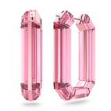 SWAROVSKI LUCENT HOOP EARRINGS, STATEMENT, OCTAGON SHAPE, PINK 5633955