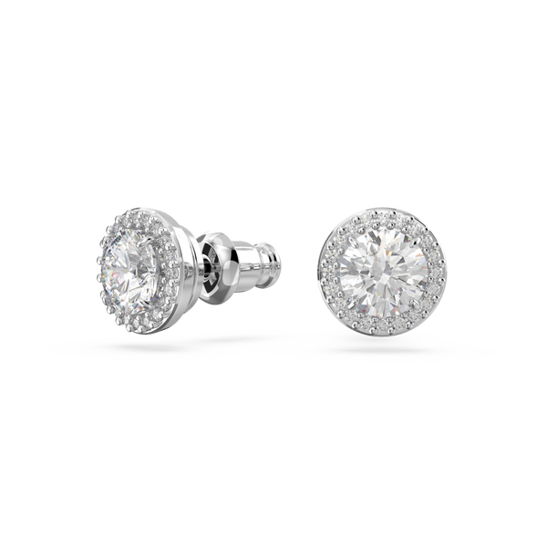 SWAROVSKI CONSTELLA STUD EARRINGS, ROUND CUT, PAVÉ, WHITE, RHODIUM PLATED 5636269