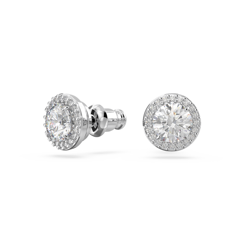 SWAROVSKI CONSTELLA STUD EARRINGS, ROUND CUT, PAVÉ, WHITE, RHODIUM PLATED 5636269