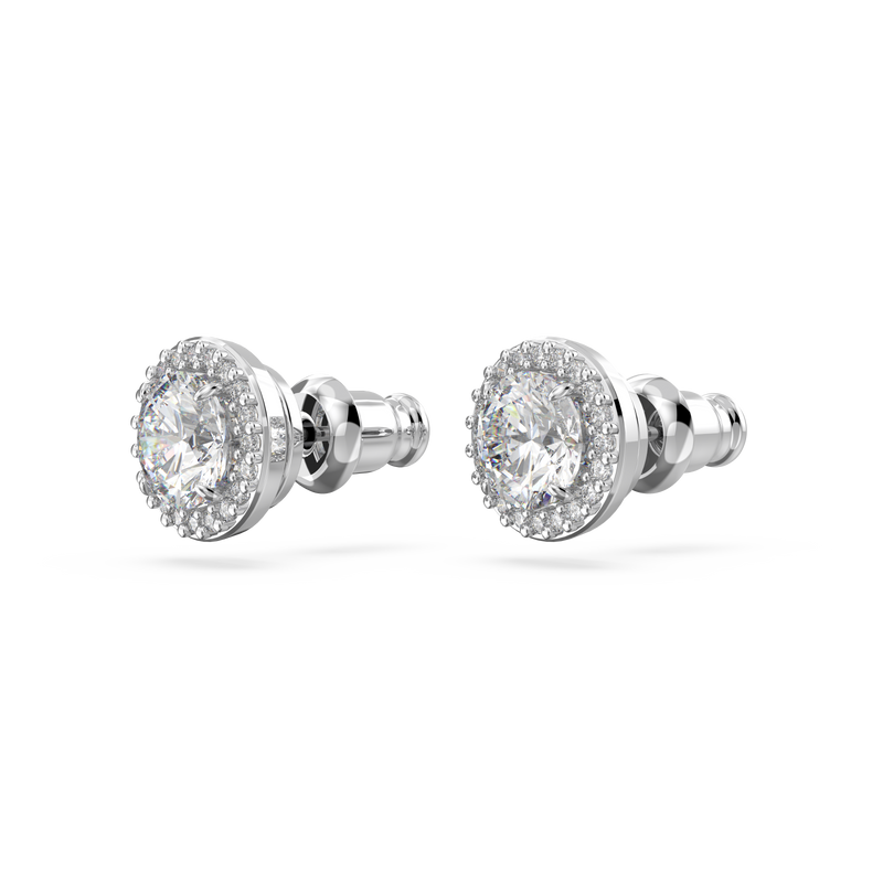 SWAROVSKI CONSTELLA STUD EARRINGS, ROUND CUT, PAVÉ, WHITE, RHODIUM PLATED 5636269