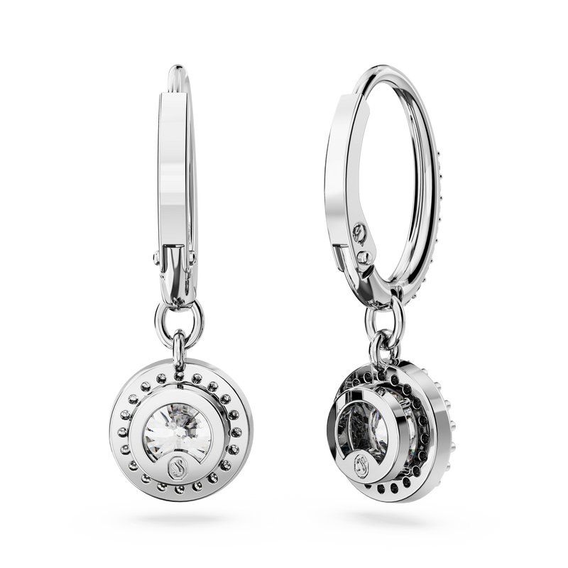 SWAROVSKI CONSTELLA DROP EARRINGS, ROUND CUT, PAVÉ, WHITE, RHODIUM PLATED 5636270