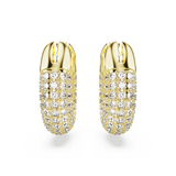 Swarovski Dextera hoop earrings, Small, White, Gold-tone plated 5636530