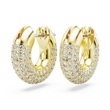 Swarovski Dextera hoop earrings, Small, White, Gold-tone plated 5636530