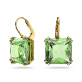 SWAROVSKI MILLENIA DROP EARRINGS, SQUARE CUT, GREEN, GOLD-TONE PLATED 5636564