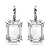 Swarovski Millenia drop earrings, Octagon cut, White, Rhodium plated 5636569