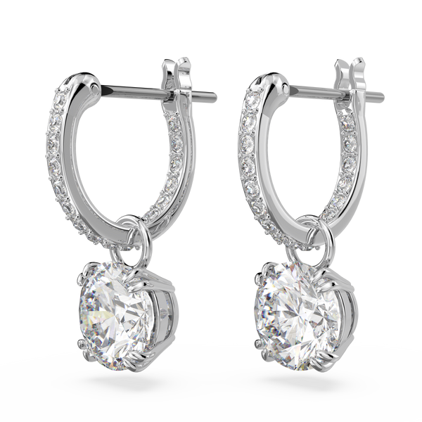 SWAROVSKI CONSTELLA DROP EARRINGS, ROUND CUT, WHITE, RHODIUM PLATED 5636717