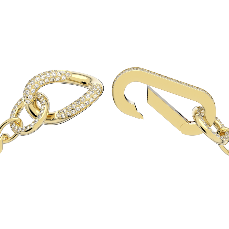 SWAROVSKI DEXTERA BRACELET, PAVÉ, MIXED LINKS, WHITE, GOLD-TONE PLATED