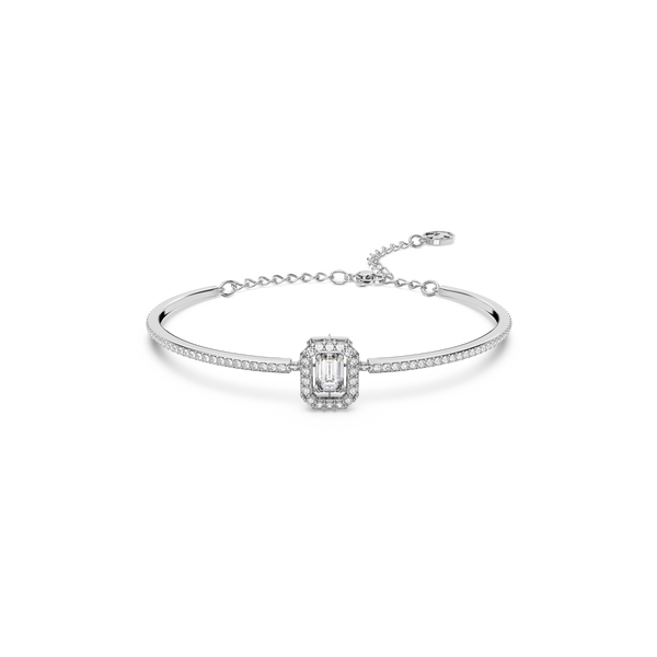 SWAROVSKI MILLENIA BANGLE, OCTAGON CUT, PAVÉ, WHITE, RHODIUM PLATED 5638494