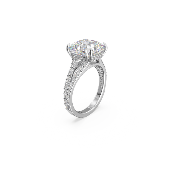 SWAROVSKI CONSTELLA COCKTAIL RING, SQUARE CUT, PAVÉ, WHITE, RHODIUM PLATED