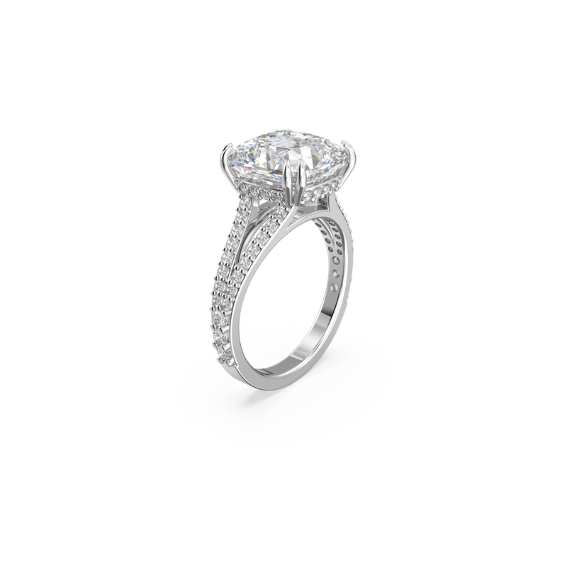 SWAROVSKI CONSTELLA COCKTAIL RING, SQUARE CUT, PAVÉ, WHITE, RHODIUM PLATED