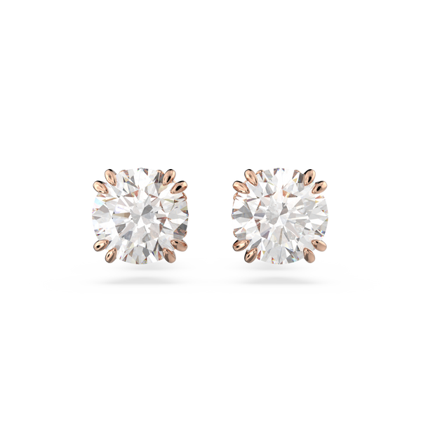 SWAROVSKI CONSTELLA STUD EARRINGS, ROUND CUT, WHITE, ROSE GOLD-TONE PLATED 5638801