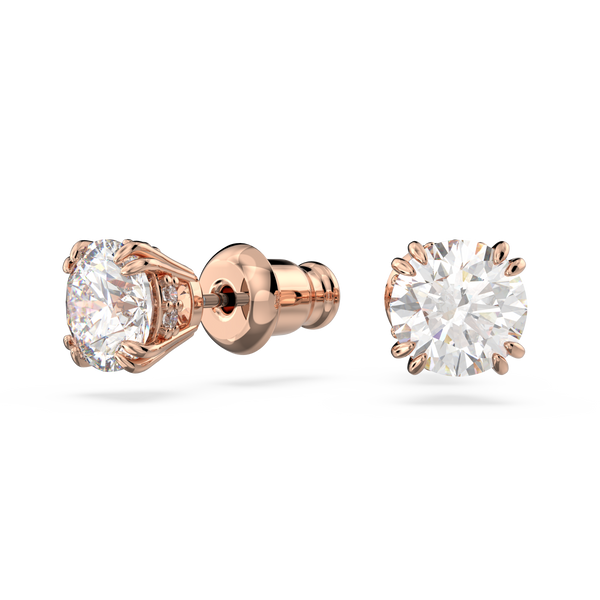 SWAROVSKI CONSTELLA STUD EARRINGS, ROUND CUT, WHITE, ROSE GOLD-TONE PLATED 5638801