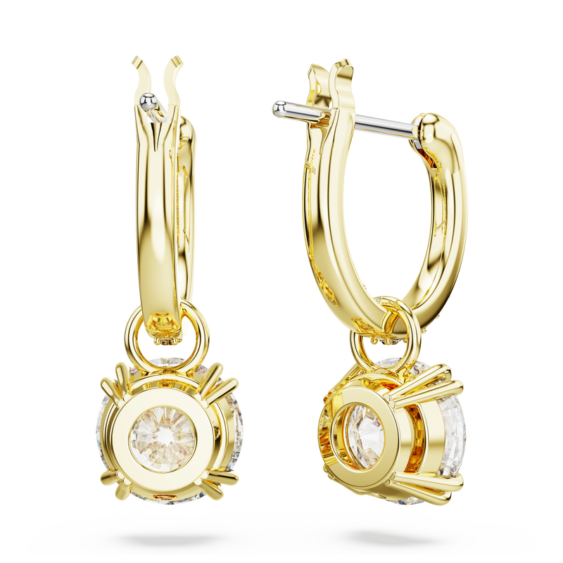 SWAROVSKI CONSTELLA DROP EARRINGS, ROUND CUT, WHITE, GOLD-TONE PLATED 5638802