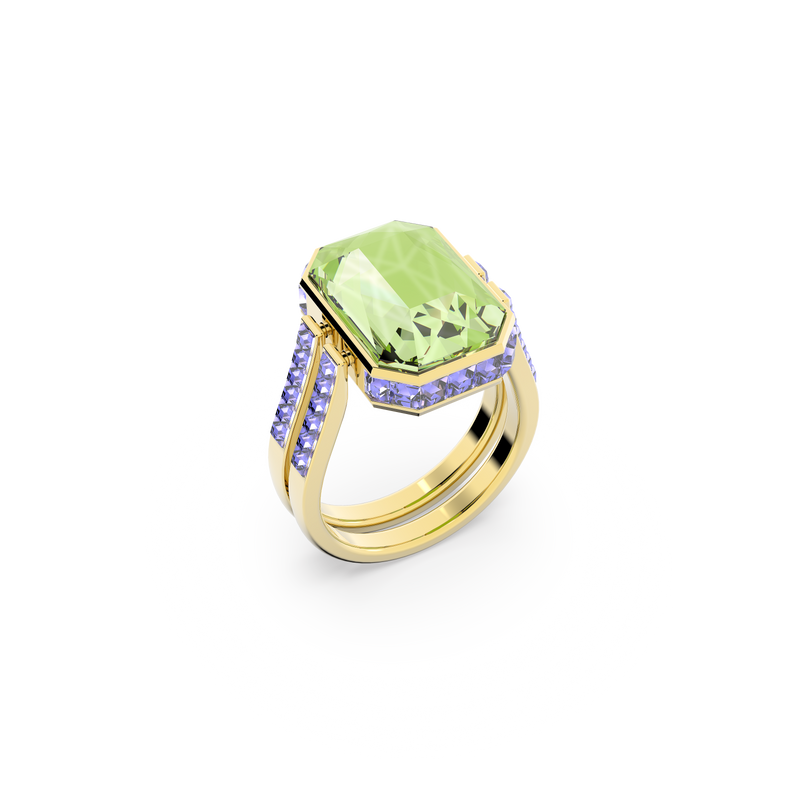 【Swarovski】Orbita リング Swarovski Orbita ring, Octagon cut, Multicolored, Gold-tone