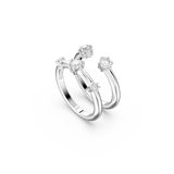 SWAROVSKI CONSTELLA RING, SET (2), ROUND CUT, WHITE, RHODIUM PLATED