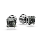 Swarovski Millenia stud earrings, Square cut, Black, Ruthenium plated 5642511