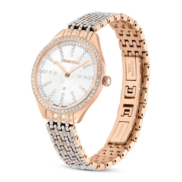 SWAROVSKI ATTRACT WATCH, SWISS MADE, FULL PAVÉ, METAL BRACELET, ROSE GOLD TONE, ROSE GOLD-TONE FINISH 5644053