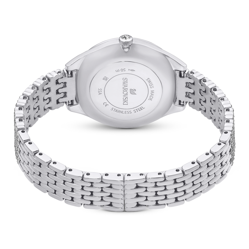 SWAROVSKI ATTRACT WATCH, SWISS MADE, FULL PAVÉ, METAL BRACELET, SILVER TONE, STAINLESS STEEL 5644062