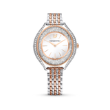 Swarovski Crystalline aura watch, Swiss Made, Metal bracelet, Rose gold tone, Mixed metal finish 5644075